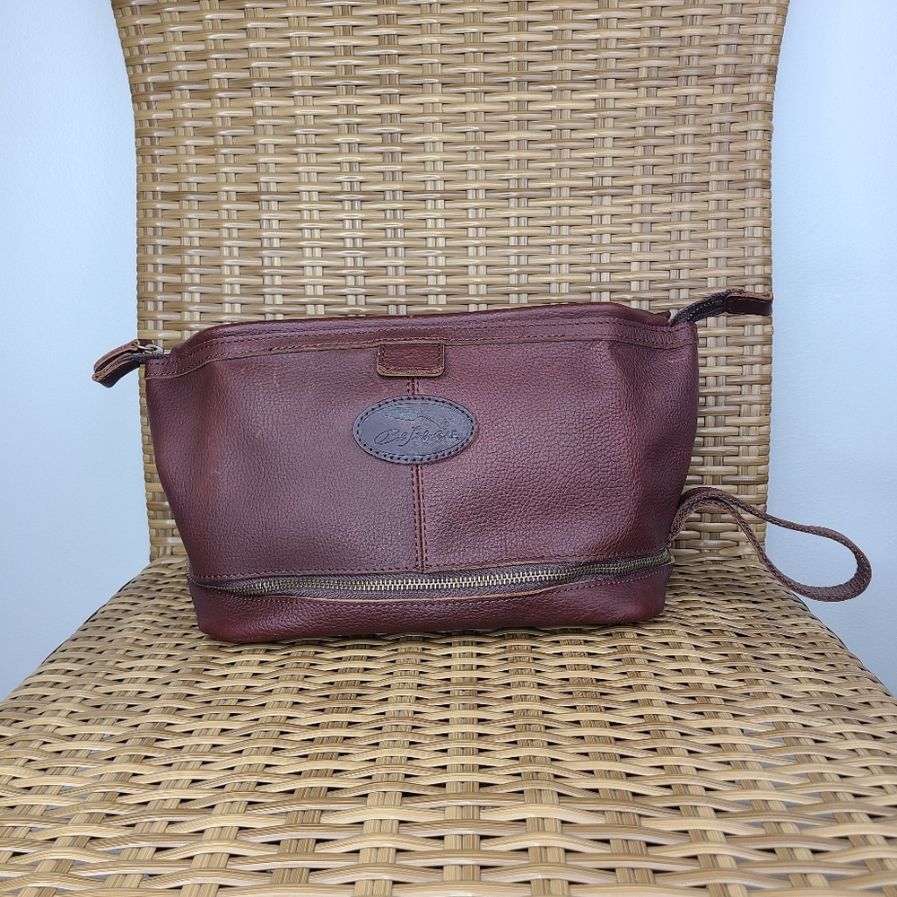Bob Timberlake Toiletry Travel Shaving Kit Bag Brown Leather Vintage
